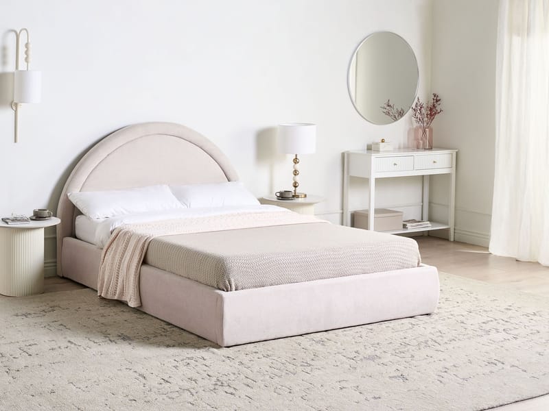 Dobbeltseng Mouzon 140x200 cm - Lys beige - Møbler - Senge - Sengeramme & sengestel