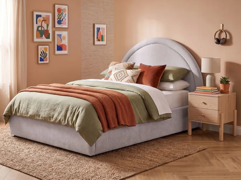 Dobbeltseng Mouzon 140x200 cm - Taupe - Møbler - Senge - Sengeramme & sengestel