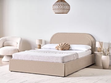 Dobbeltseng Quillien 140x200 cm - Beige - Møbler - Senge - Sengeramme & sengestel
