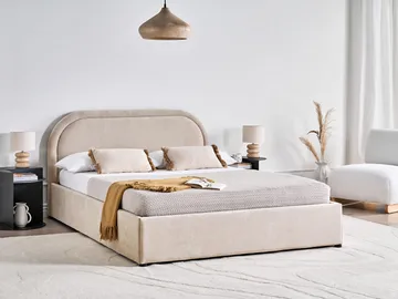 Dobbeltseng Quillien 140x200 cm - Lys beige - Møbler - Senge - Sengeramme & sengestel
