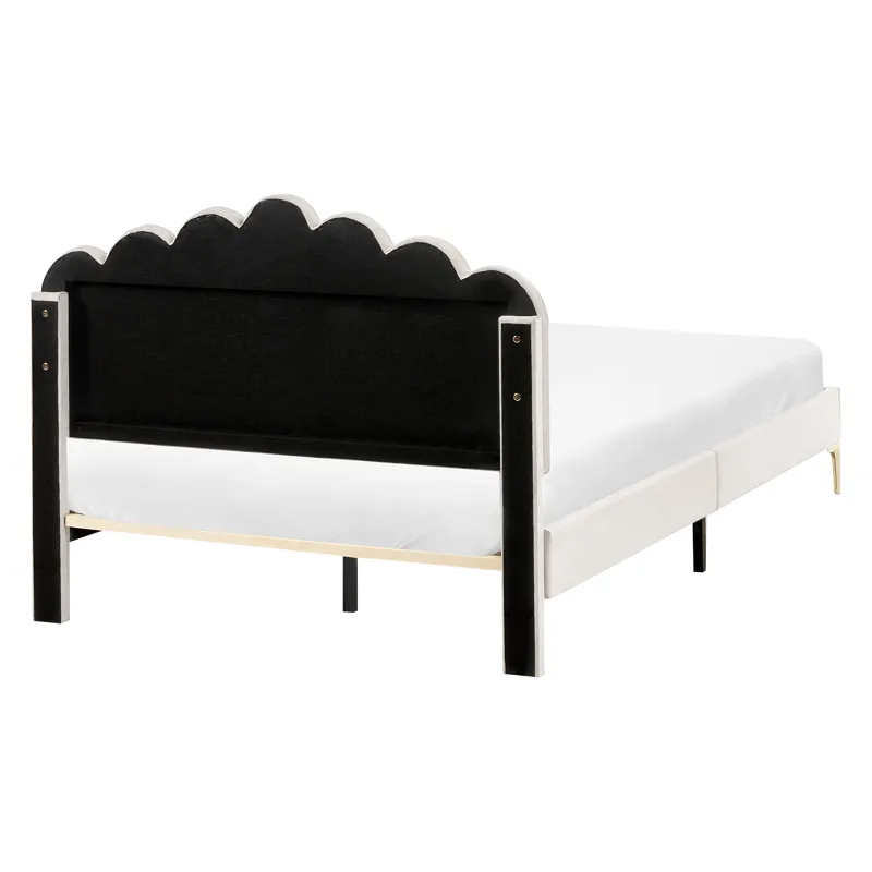 Dobbeltseng Sauvian 120x200 cm - Off-White - Møbler - Senge - Sengeramme & sengestel