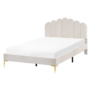 Dobbeltseng Sauvian 120x200 cm - Off-White - Møbler - Senge - Sengeramme & sengestel