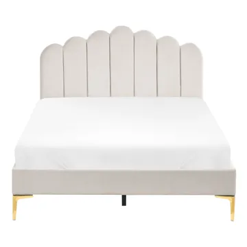 Dobbeltseng Sauvian 120x200 cm - Off-White - Møbler - Senge - Sengeramme & sengestel