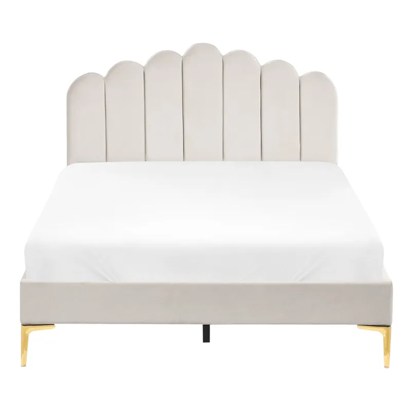Dobbeltseng Sauvian 120x200 cm - Off-White - Møbler - Senge - Sengeramme & sengestel