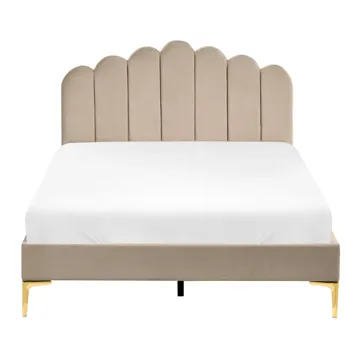 Dobbeltseng Sauvian 120x200 cm - Taupe - Møbler - Senge - Sengeramme & sengestel