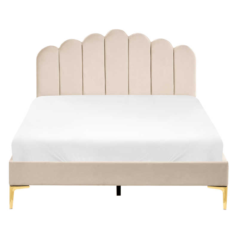 Dobbeltseng Sauvian 140x200 cm - Beige - Møbler - Senge - Sengeramme & sengestel