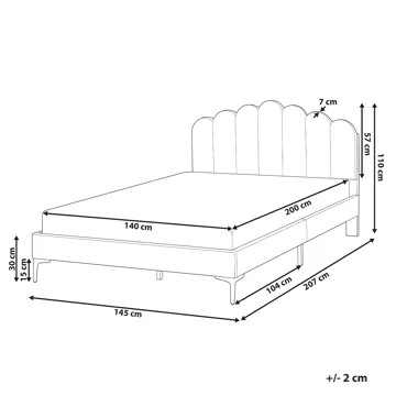 Dobbeltseng Sauvian 140x200 cm - Off-White - Møbler - Senge - Sengeramme & sengestel
