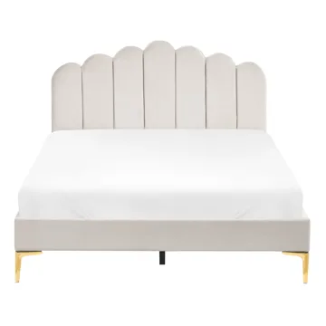 Dobbeltseng Sauvian 140x200 cm - Off-White - Møbler - Senge - Sengeramme & sengestel
