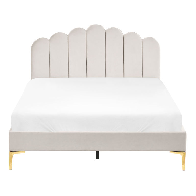 Dobbeltseng Sauvian 140x200 cm - Off-White - Møbler - Senge - Sengeramme & sengestel