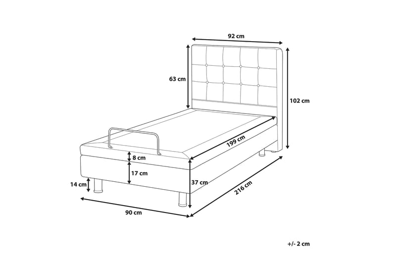 Duke Dobbelt Seng 90 | 200 cm - Beige - Sengeramme & sengestel