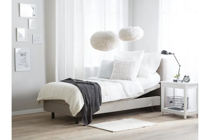 Duke Dobbelt Seng 90 | 200 cm - Beige - Møbler - Senge - Sengeramme & sengestel