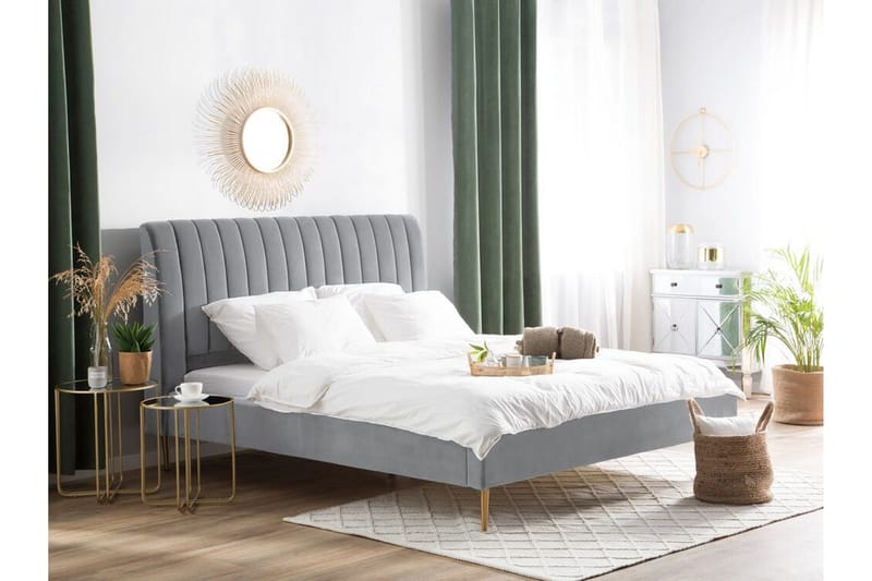 Elechas Dobbeltseng 180x200 cm - Grå - Møbler - Senge - Sengeramme & sengestel
