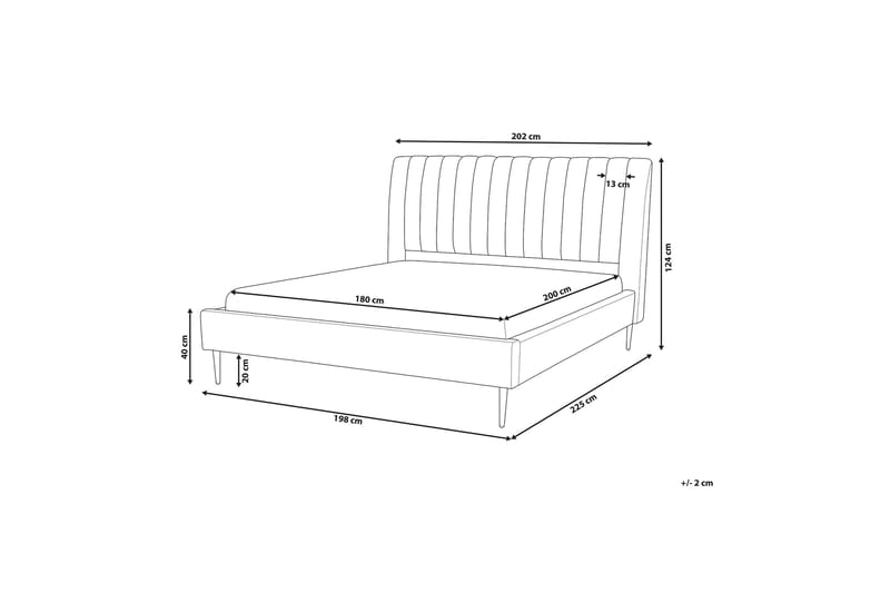 Elechas Dobbeltseng 180x200 cm - Grå - Møbler - Senge - Sengeramme & sengestel