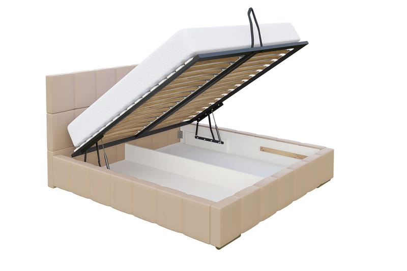 Elverum seng 160x200 - Beige - Møbler - Senge - Sengeramme & sengestel
