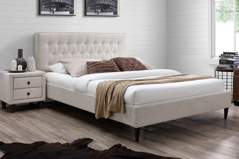 Emilia Seng 160x200 cm Beige - Møbler - Senge - Sengeramme & sengestel