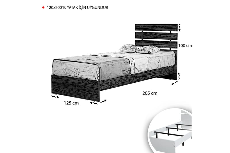 Firkantet sengeramme 120x200 cm - Eg - Sengeramme & sengestel