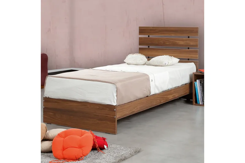 Firkantet sengeramme 120x200 cm - Valnød - Møbler - Senge - Sengeramme & sengestel