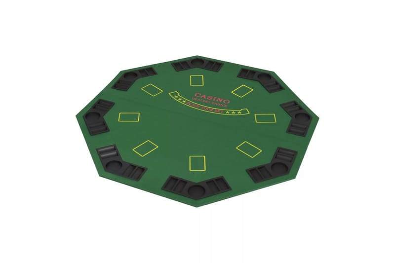 Foldbar Pokerbordplade Til 8 Spillere 2-Fold Ottekantet Grøn - Grøn - Sengeramme & sengestel