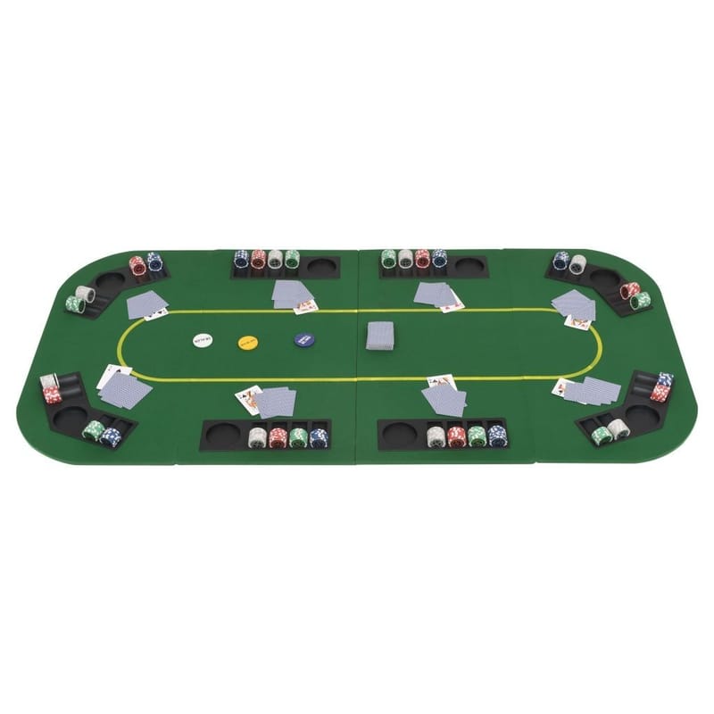 Foldbar Pokerbordplade Til 8 Spillere 4-Fold Rektangulært Gr - Grøn - Sengeramme & sengestel