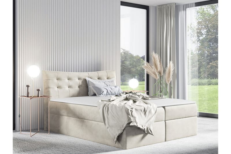 Hayton Sengramme 160x200 cm - Beige - Møbler - Senge - Sengeramme & sengestel