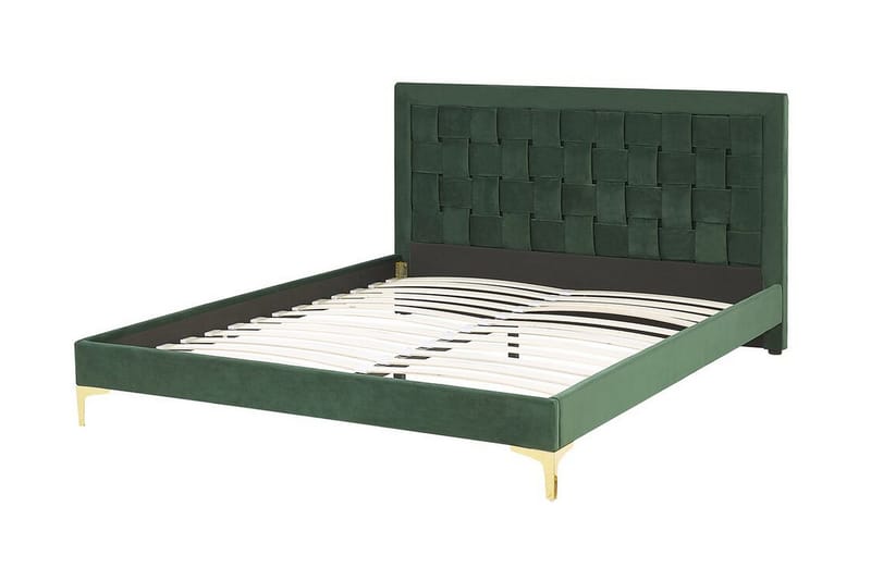 Holabo Seng 160x200 cm - Grøn/Velour - Møbler - Senge - Sengeramme & sengestel