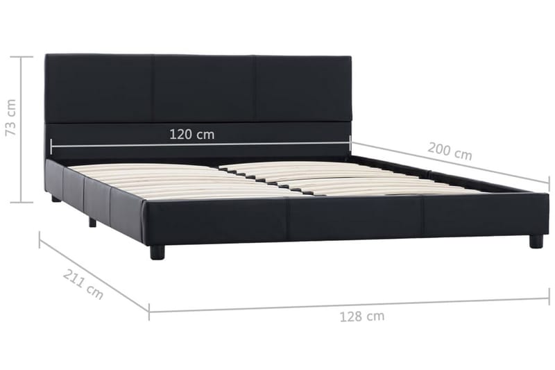 Hydraulisk Opbevaringsseng 160 X 200 Cm Kunstlæder Sort - Sort - Møbler - Senge - Sengeramme & sengestel