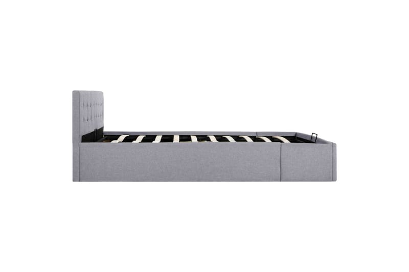 Hydraulisk Opbevaringsseng 160 X 200 Cm Stof Lysegrå - Grå - Møbler - Senge - Sengeramme & sengestel