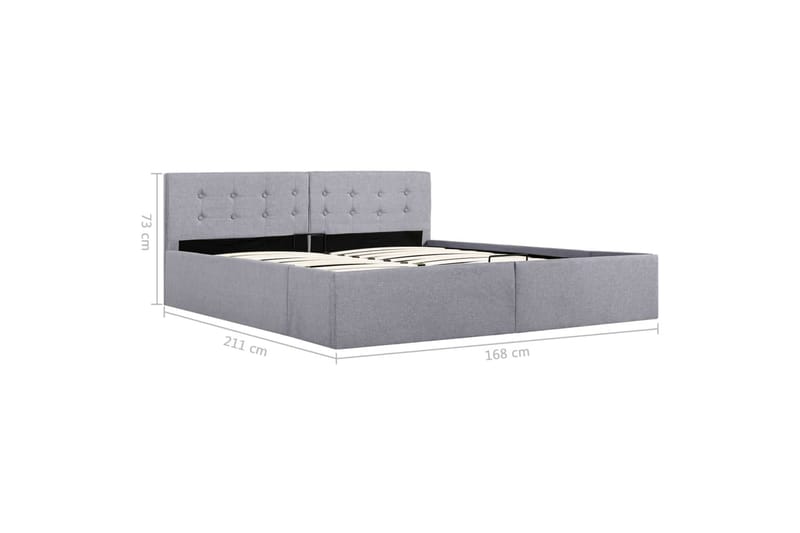 Hydraulisk Opbevaringsseng 160 X 200 Cm Stof Lysegrå - Grå - Møbler - Senge - Sengeramme & sengestel