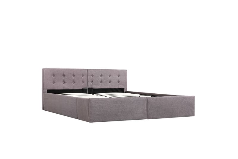 Hydraulisk Opbevaringsseng 160 X 200 Stof Gråbrun - Brun - Møbler - Senge - Sengeramme & sengestel