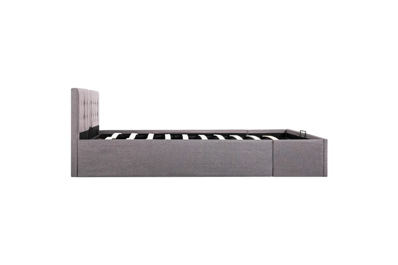 Hydraulisk Opbevaringsseng 160 X 200 Stof Gråbrun - Brun - Møbler - Senge - Sengeramme & sengestel