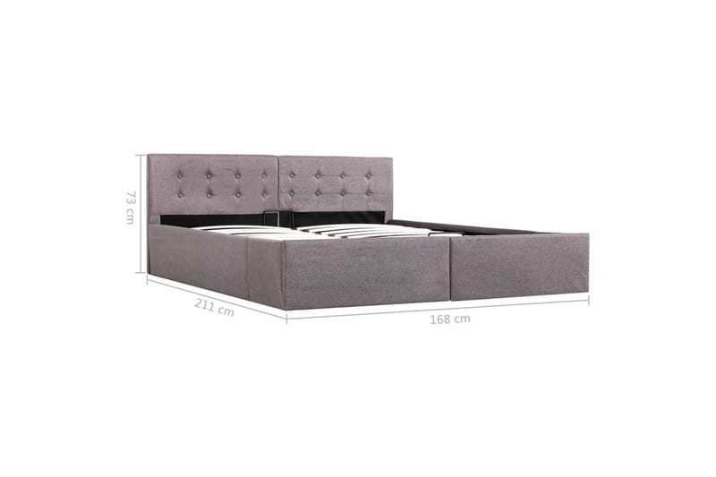 Hydraulisk Opbevaringsseng 160 X 200 Stof Gråbrun - Brun - Møbler - Senge - Sengeramme & sengestel