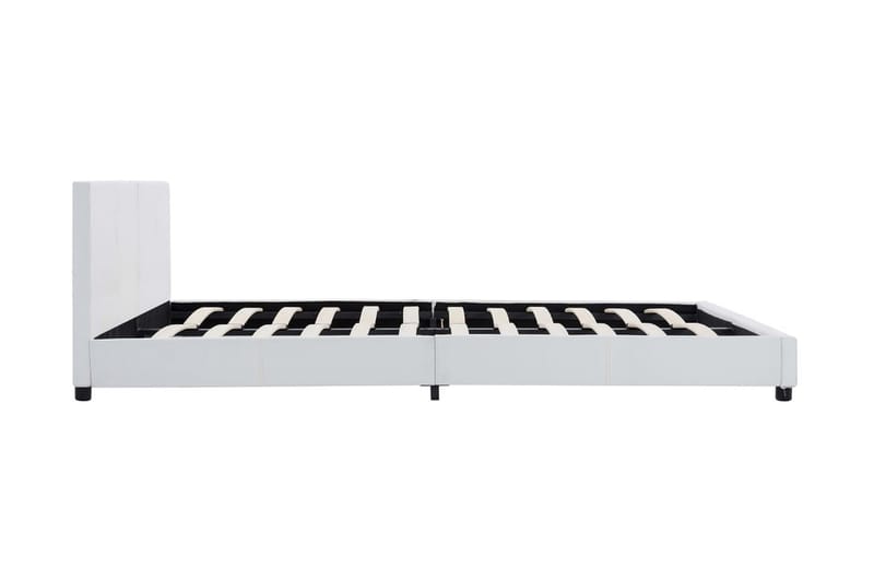 Hydraulisk Opbevaringsseng 180 X 200 Cm Kunstlæder Hvid - Hvid - Møbler - Senge - Sengeramme & sengestel