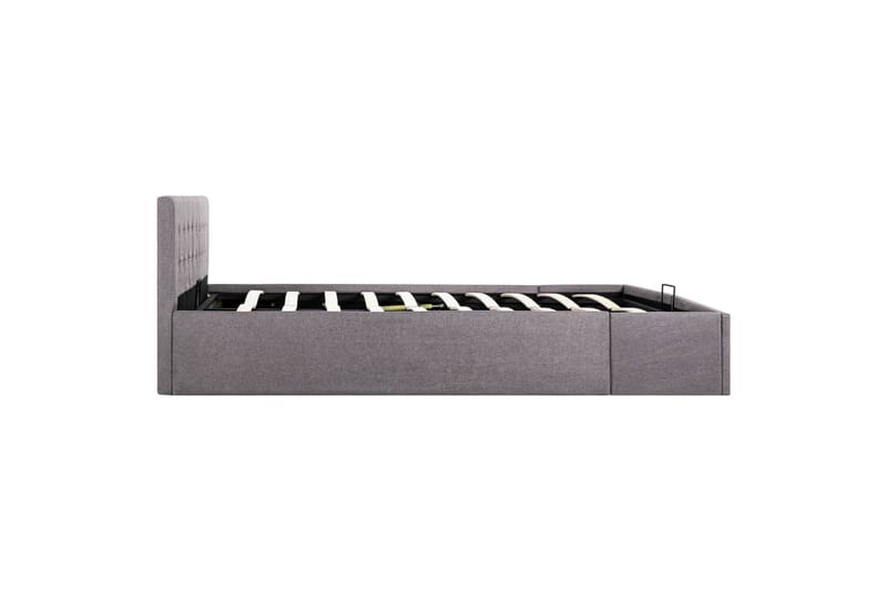 Hydraulisk Opbevaringsseng 180 X 200 Stof Gråbrun - Brun - Møbler - Senge - Sengeramme & sengestel