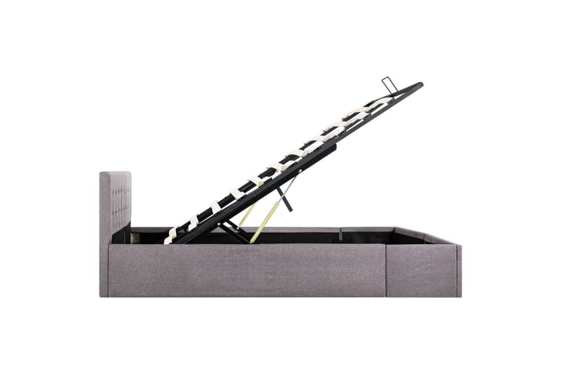 Hydraulisk Opbevaringsseng 180 X 200 Stof Gråbrun - Brun - Møbler - Senge - Sengeramme & sengestel