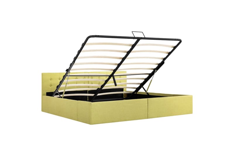 Hydraulisk Opbevaringsseng 180 X 200 Stof Grøn - Grøn - Møbler - Senge - Sengeramme & sengestel