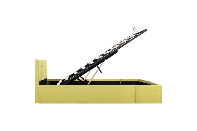 Hydraulisk Opbevaringsseng 180 X 200 Stof Grøn - Grøn - Møbler - Senge - Sengeramme & sengestel