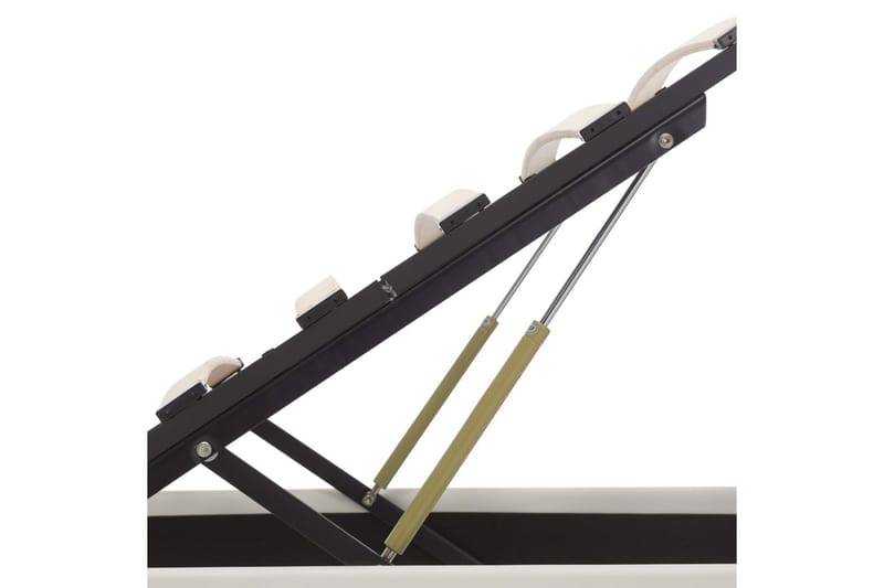 Hydraulisk Opbevaringsseng Med Led 160 X 200 Cm Kunstlæder H - Hvid - Møbler - Senge - Sengeramme & sengestel