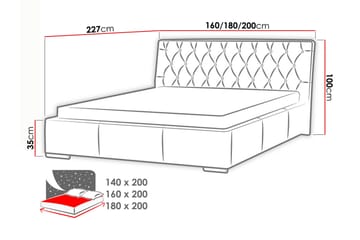 Junkerdal Seng 160x200 - Hvid - Møbler - Senge - Sengeramme & sengestel