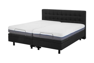 Kabbebo Sengepakke – Dobbeltseng 160x200 cm i Stof med Sengegavl + Topmadras - Grå - Møbler - Senge - Sengeramme & sengestel