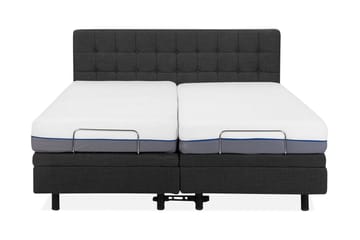 Kabbebo Sengepakke – Dobbeltseng 160x200 cm i Stof med Sengegavl + Topmadras - Grå - Møbler - Senge - Sengeramme & sengestel