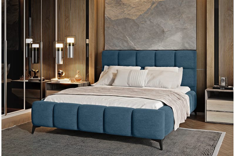 Kamble Sengeramme med Opbevaring 140x200 cm - Blå - Møbler - Senge - Sengeramme & sengestel