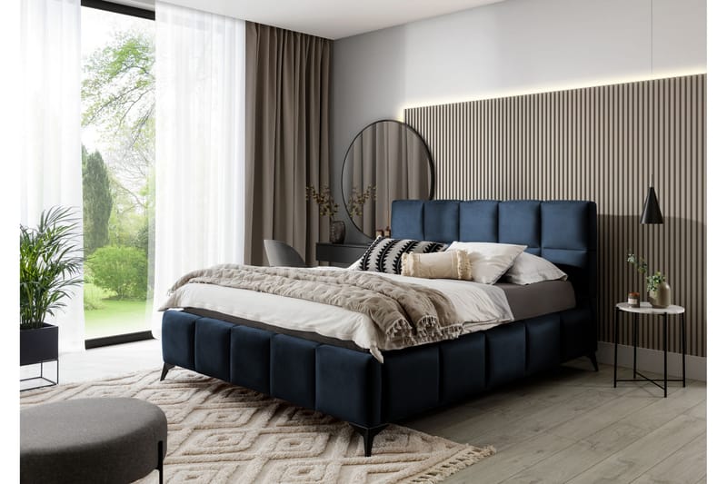 Kamble Sengeramme med Opbevaring 140x200 cm - Blå - Møbler - Senge - Sengeramme & sengestel