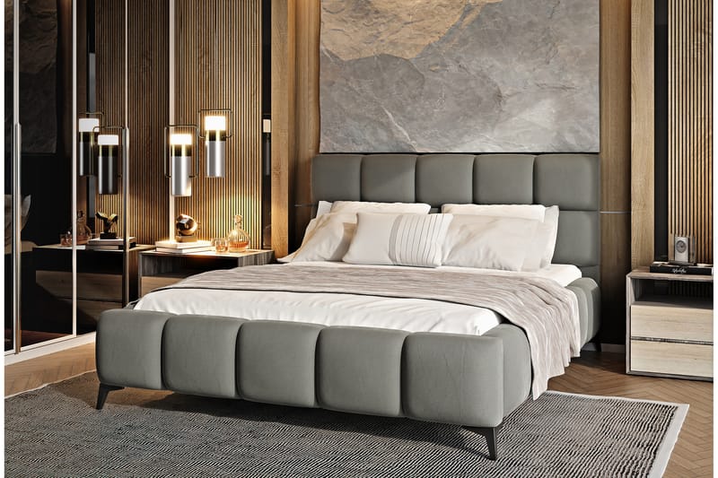 Kamble Sengeramme med Opbevaring 140x200 cm - Grå - Møbler - Senge - Sengeramme & sengestel