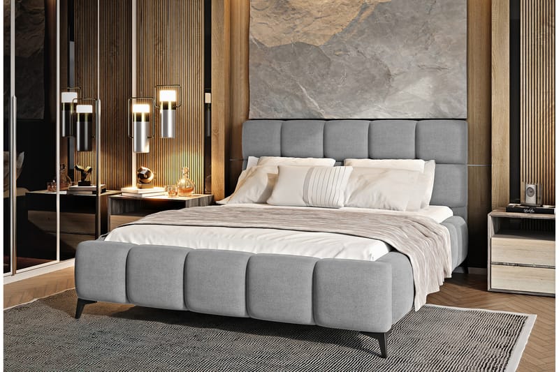 Kamble Sengeramme med Opbevaring 140x200 cm - Grå - Møbler - Senge - Sengeramme & sengestel