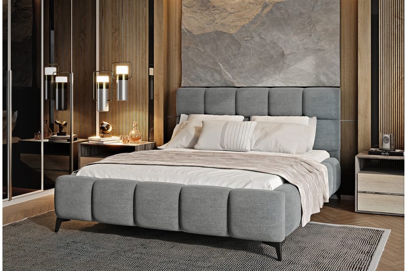 Kamble Sengeramme med Opbevaring 140x200 cm - Grå - Møbler - Senge - Sengeramme & sengestel