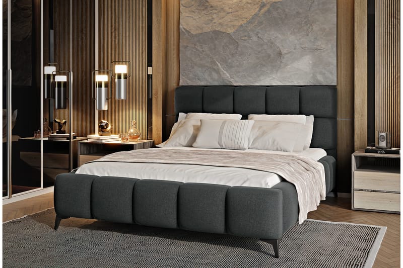 Kamble Sengeramme med Opbevaring 140x200 cm - Grå - Møbler - Senge - Sengeramme & sengestel