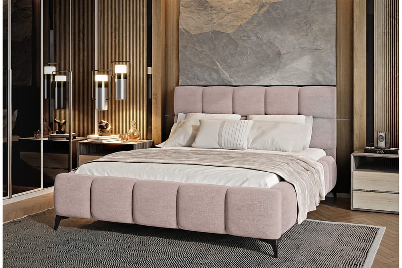 Kamble Sengeramme med Opbevaring 140x200 cm - Lys lyserød - Møbler - Senge - Sengeramme & sengestel