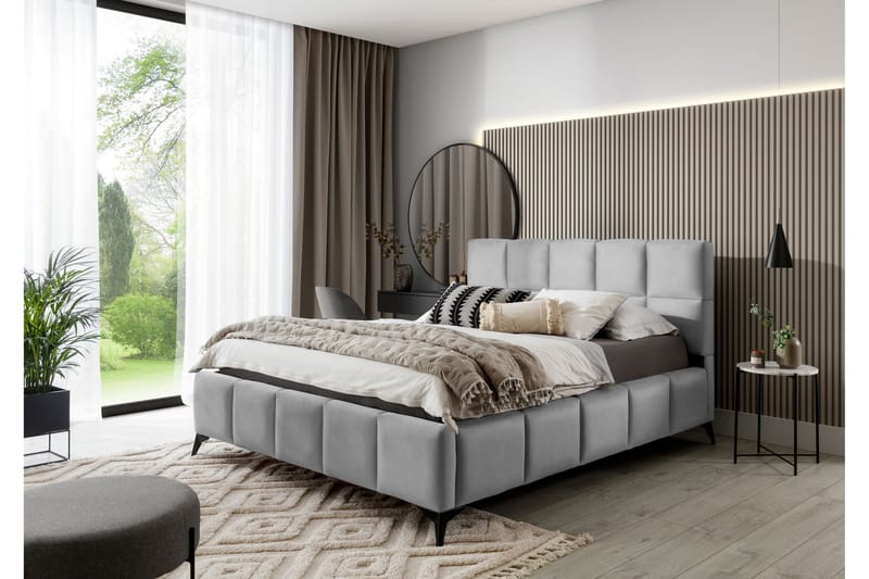 Kamble Sengeramme med Opbevaring 140x200 cm - Lysegrå - Møbler - Senge - Sengeramme & sengestel