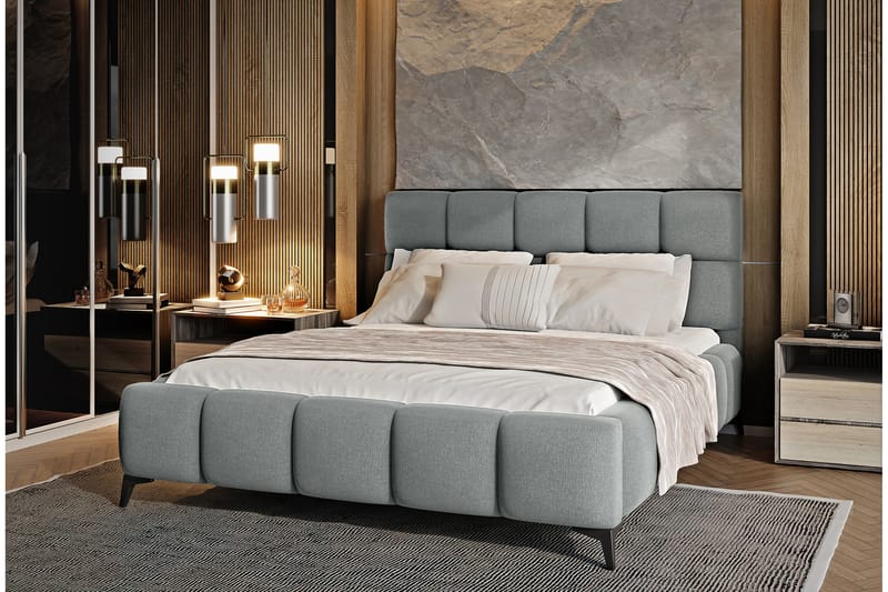 Kamble Sengeramme med Opbevaring 140x200 cm - Mørkegrå - Møbler - Senge - Sengeramme & sengestel