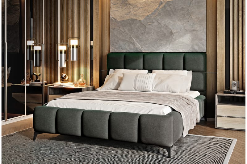 Kamble Sengeramme med Opbevaring 140x200 cm - Mørkegrå - Møbler - Senge - Sengeramme & sengestel